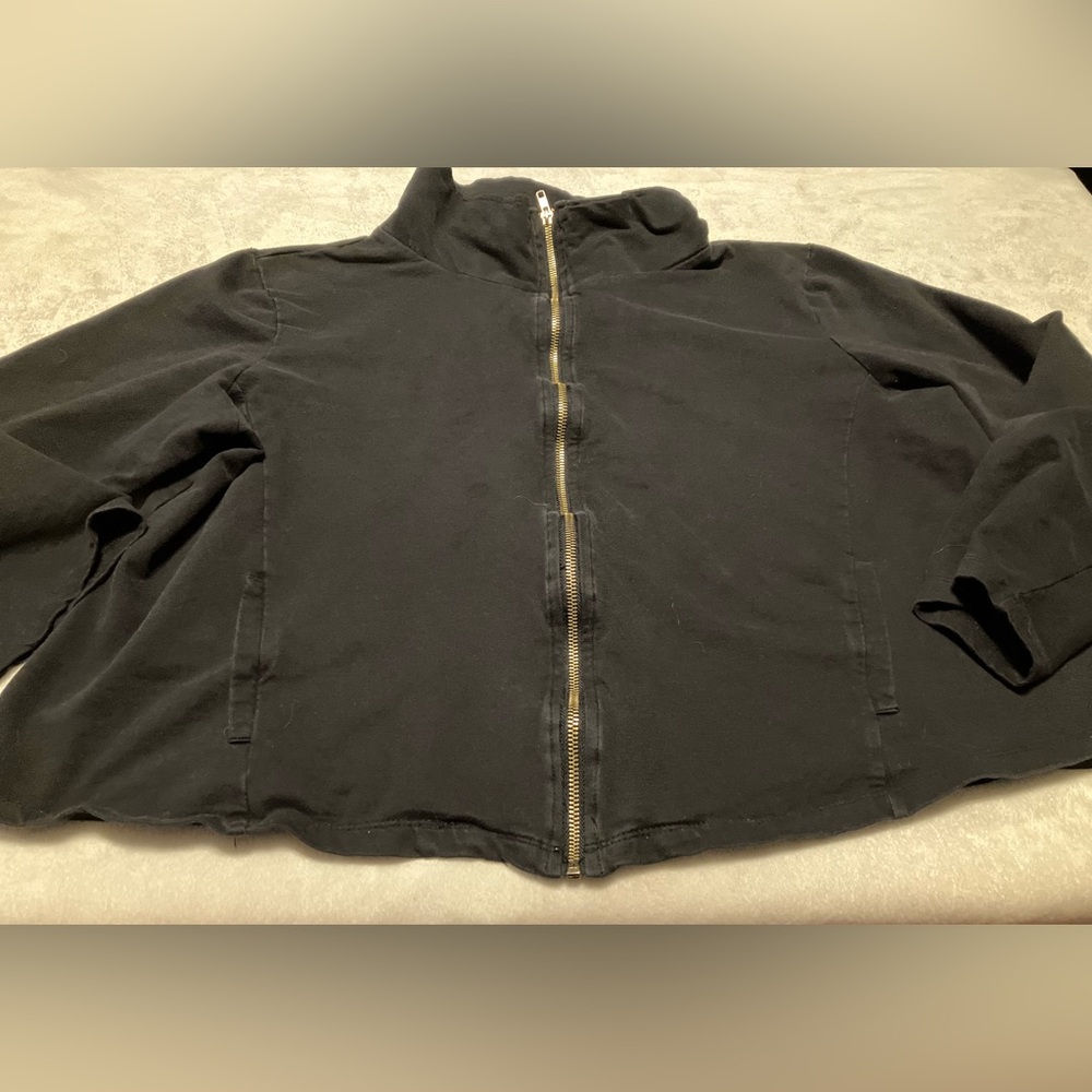 Antthony Black Zip-Up Cropped Hoodie